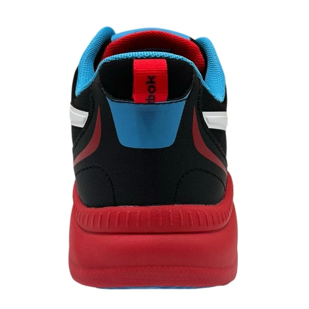 Reebok Youth Big Boys Rush Sneakers Size 7 Black Fiery Red White Blue Lace Up